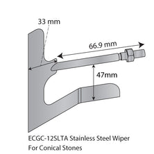 Conjunto de limpiador de acero inoxidable para piedras cónicas - ECGC-12SL Melanger