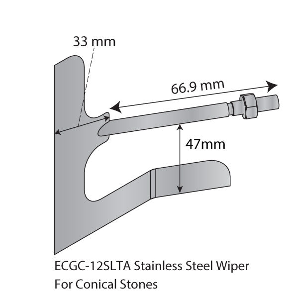 SS wiper for Conical Stones - ECGC 12SLTA Melanger