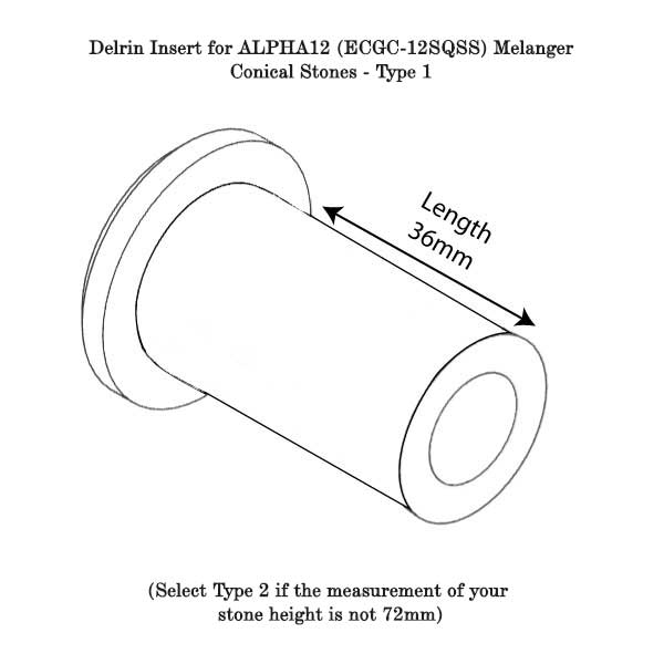 Delcron Insert Delrin inserts - Conical Stones — CocoaTown Melangers